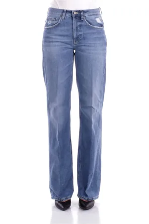 Dondup Jeans, Dame, Blå, W26, Bomuld, Blå Jeans med Logo og Lommer
