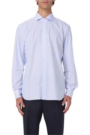 corneliani Skjorte, Herre, Blå, 3XL, Bomuld, Blå Stribet Skjorte