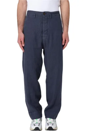 Vivienne Westwood Bukser, Herre, Blå, M, Linned, Blå Linned Casual Bukser