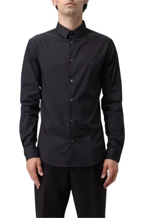 Emporio Armani Skjorte, Herre, Sort, L, Bomuld, Klassisk Hvid Skjorte