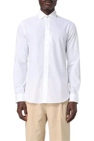 Michael Kors Skjorte, Herre, Hvid, M, Uld, Blå Casual Button-Up Skjorte