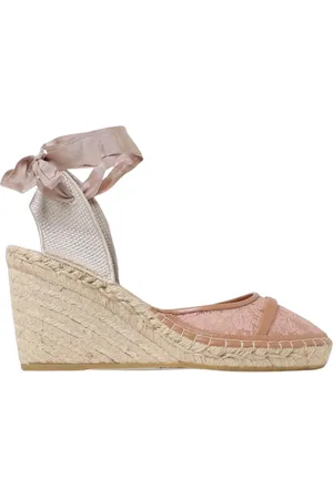 MALONE SOULIERS Sko, Dame, Lyserød, 37 1/2 EU, Uld, Lace Wedge Espadrilles
