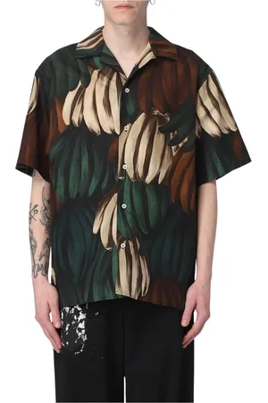 Msgm Skjorte, Herre, Flerfarvet, XL, Bomuld, Farverig Bananprint Skjorte Afslappet Pasform