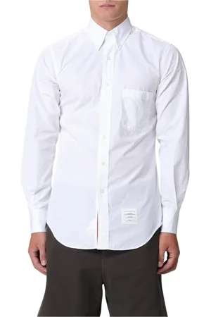 Thom Browne Skjorte, Herre, Hvid, 2XL, Bomuld, Tidløs Poplin Skjorte