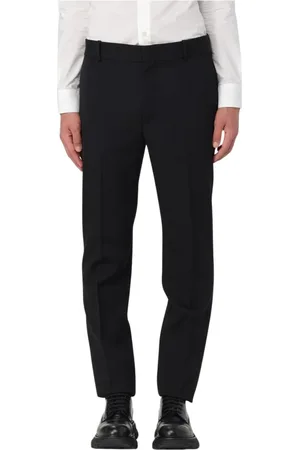 Alexander McQueen Bukser, Herre, Sort, XL, Uld, Klassiske uldbukser i stilfuldt sort