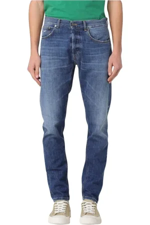 Dondup Jeans, Herre, Blå, W33, Bomuld, Moderne Blå Straight Leg Jeans