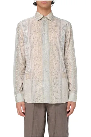 Etro Skjorte, Herre, , L, Bomuld, Multifarvet Paisley Print Skjorte