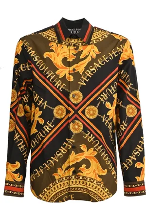 VERSACE Skjorte, Herre, Flerfarvet, L, Multifarvet Silkeskjorte