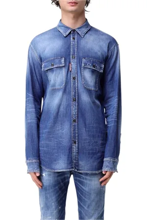 Dsquared2 Skjorte, Herre, Blå, M, Denim, Klassisk Denim Skjorte Langærmet