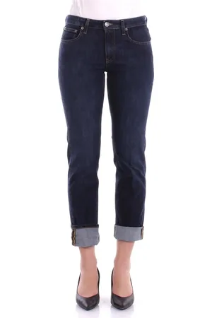 Dondup Jeans, Dame, Blå, W29, Bomuld, Blå Jeans med Logo Baglomme