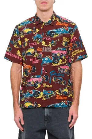 SACAI Skjorte, Herre, Flerfarvet, S, Bomuld, Multifarvet Racingbil Print Skjorte
