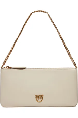 Pinko Taske, Dame, Hvid, ONE SIZE, Læder, Flad Vitello Seta Crossbody Taske