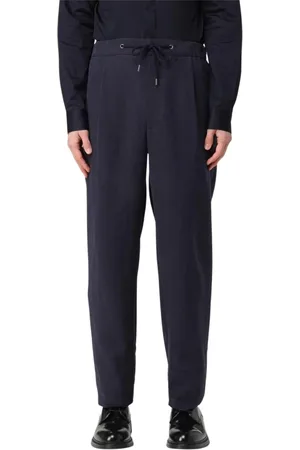 Giorgio Armani Bukser, Herre, Blå, M, Linned, Blå Linned Casual Bukser