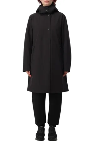 Woolrich Frakke, Dame, Sort, L, Sort Vandafvisende Trenchcoat