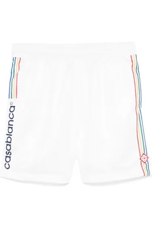 Casablanca Shorts, Herre, Hvid, L, Polyester, Monogram Jacquard Side Stripe Shorts