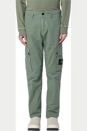 Stone Island Bukser, Herre, Blå, W34, Blå Cargo Bukser med Lommedetaljer
