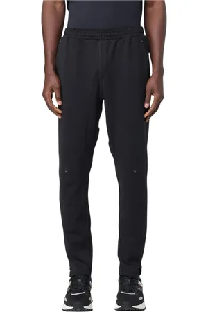HUGO BOSS Bukser, Herre, Sort, S, Uld, Slim-Fit Blå Bukser med Bæltestropper