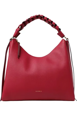 Coccinelle Taske, Dame, Rød, ONE SIZE, Uld, Brun læder skuldertaske