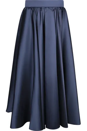 BLANCA Nederdel, Dame, Blå, L, Satin, Blå Satin Midi Nederdel Elegant Stil