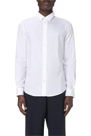 Emporio Armani Skjorte, Herre, Hvid, M, Bomuld, Klassisk Hvid Poplin Skjorte