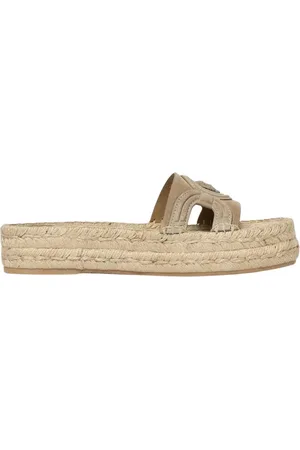 VERSACE Sko, Dame, , 38 1/2 EU, Uld, Platform Sandaler med CutOut Detalje