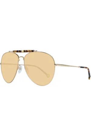 Tommy Hilfiger Tilbehør, Dame, Gul, ONE SIZE, Uld, Guld Kvinder Solbriller Aviator Gradient