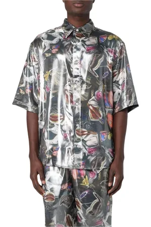 Acne Studios Skjorte, Herre, Flerfarvet, S, Polyester, Minimalist Sort Skjorte