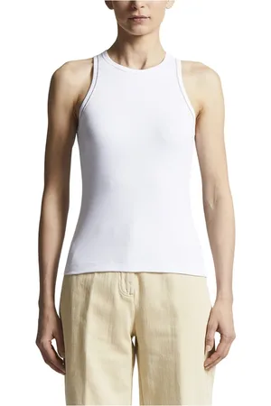 PESERICO SIGN Top, Dame, Hvid, XS, Micro rib stretch jersey top