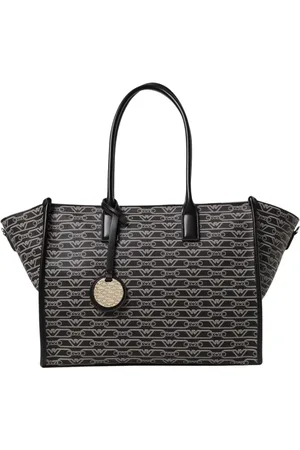 Emporio Armani Taske, Dame, Sort, ONE SIZE, Uld, Sort Logo Tote Skuldertaske