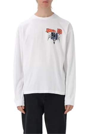Brain Dead Top, Herre, Hvid, XL, Bomuld, Hvid Grafisk Tee Skjorte Moderne Stil