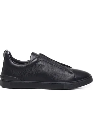 Ermenegildo Zegna Sko, Herre, Sort, 42 EU, Sorte Sneakers med Elastikbånd