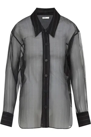 Khaite Bluser & Skjorter, Dame, Sort, XS, Sort Silkeskjorte Elegant Stil