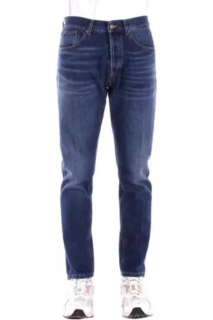 Dondup Jeans, Herre, Blå, W32, Bomuld, Blå Logo Jeans Regular Fit