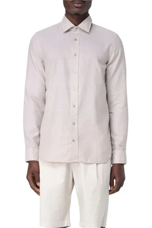 Michael Kors Skjorte, Herre, , 2XL, Uld, Casual Button-Up Skjorte i