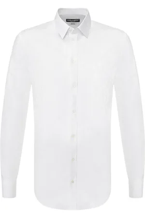 Dolce & Gabbana Skjorte, Herre, Hvid, 3XS, Bomuld, Blomstret Syning Bomuld Skjorte Italiensk Krave