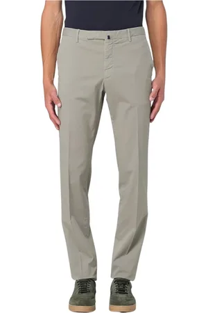 Incotex Bukser, Herre, Grøn, M, Bomuld, Beige Slim Fit Bomuld Chinos