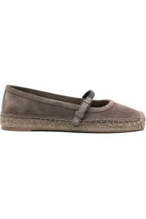 Brunello Cucinelli Sko, Dame, , 38 EU, Jute, Taupe Brun Flade Sko med Sidelukning