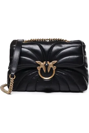 Pinko Taske, Dame, Sort, ONE SIZE, Læder, Love Bag Puff stor butterfly quilt crossbody taske