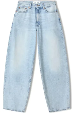 Samsøe Samsøe Jeans, Dame, Blå, W25 L32, Bomuld, Højtaljede brede ben jeans