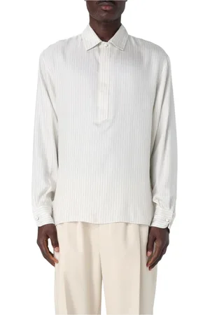 Saint Laurent Skjorte, Herre, , M, Silke Pinstripe Casual Skjorte Top