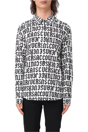 VERSACE Skjorte, Herre, Flerfarvet, XL, Farverig Logo Print Skjorte