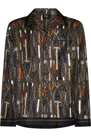 Fendi Skjorte, Herre, Flerfarvet, S, Uld, Elegant Skjorter Kollektion