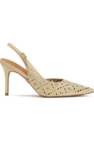 Kazar Sko, Dame, , 38 EU, Læder, Cream slingback pumps med åbenvævet mønster