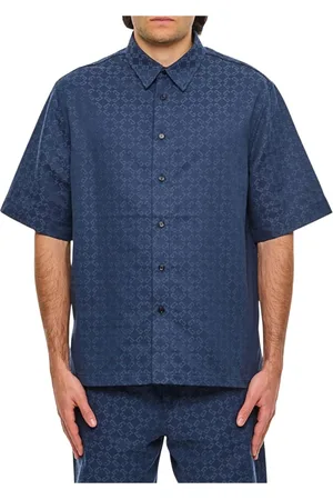Givenchy Skjorte, Herre, Blå, L, Bomuld, Blå Geometrisk Skjorte til Mænd