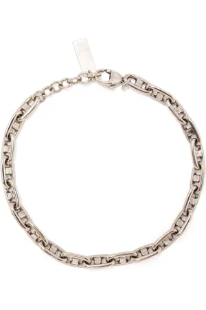 Saint Laurent Tilbehør, Herre, Grå, M, Sølv Gourmette Armbånd