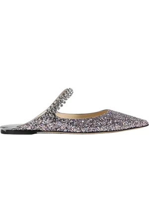 Jimmy Choo Sko, Dame, Lilla, 36 EU, Pink Crystal Flat Mule Sko