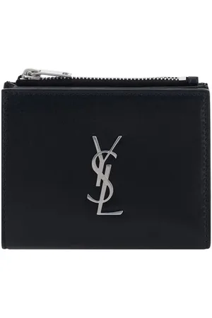 Saint Laurent Tilbehør, Herre, Sort, ONE SIZE, Læder, Læderkortholder med møntlomme