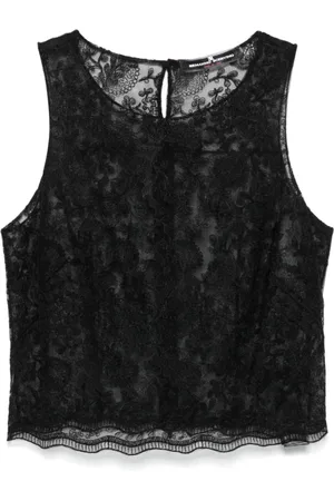 ERMANNO SCERVINO Top, Dame, Sort, M, Sort Ærmeløs Crew Neck Top