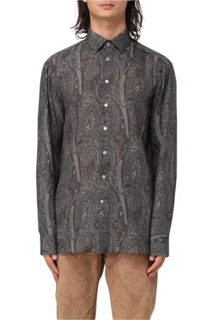Etro Skjorte, Herre, Sort, 2XL, Sort Paisley Silkeskjorte Mænd