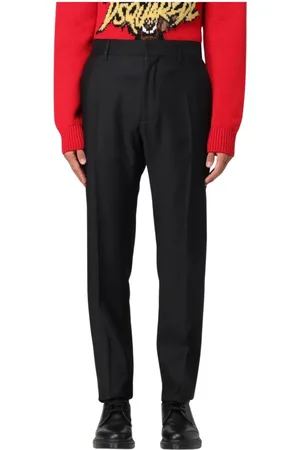 Dsquared2 Bukser, Herre, Sort, M, Uld, Sorte Straight-Leg Bukser
